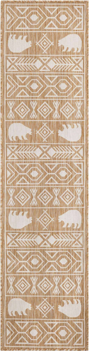 Taupe 2' x 8' Outdoor Southwestern Runner Area Rug Weather Resistant for Patio, Deck, Terrace, Balcony, Porch 100% Polypropylene Rustic Waterproof Carpet for Sale at Rug Engine