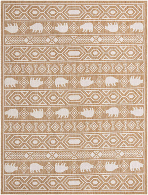 Taupe 9' x 12' Outdoor Southwestern Rectangle Area Rug Weather Resistant for Patio, Deck, Terrace, Balcony, Porch 100% Polypropylene Rustic Waterproof Carpet for Sale at Rug Engine