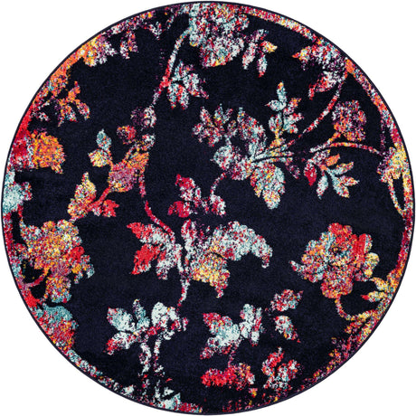 Navy Blue 5' 3 x 5' 3 Penrose Round Area Rug