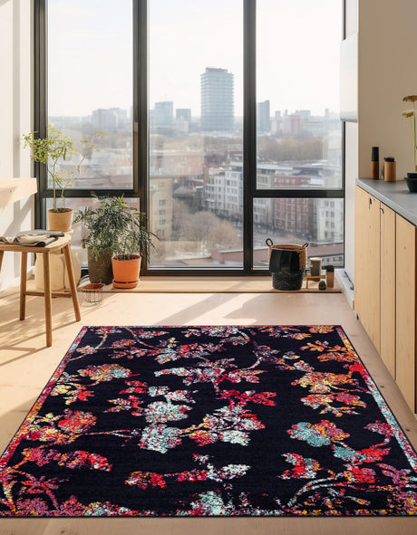 Navy Blue 5' 3 x 8' Penrose Rectangle Area Rug Classic Durable Stain Resistant Easy Clean Carpet for Traditional Indoor Home Decor for Sale at Rug Engine