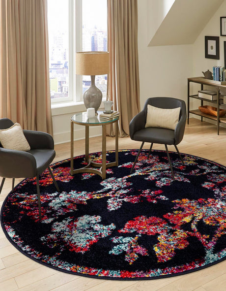 Navy Blue 7' 10 x 7' 10 Penrose Round Area Rug