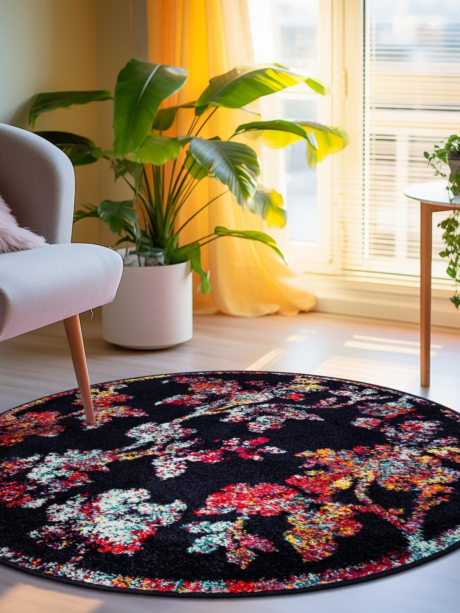 Navy Blue 3' 1 x 3' 1 Penrose Round Area Rug