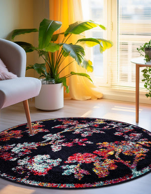 Navy Blue 3' 1 x 3' 1 Penrose Round Area Rug