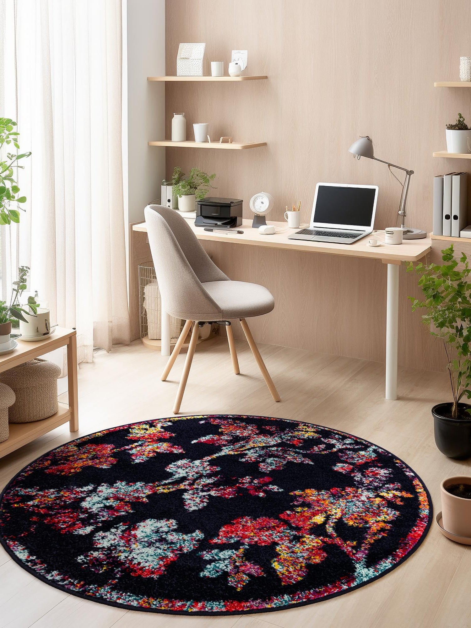 Navy Blue 3' 1 x 3' 1 Penrose Round Area Rug