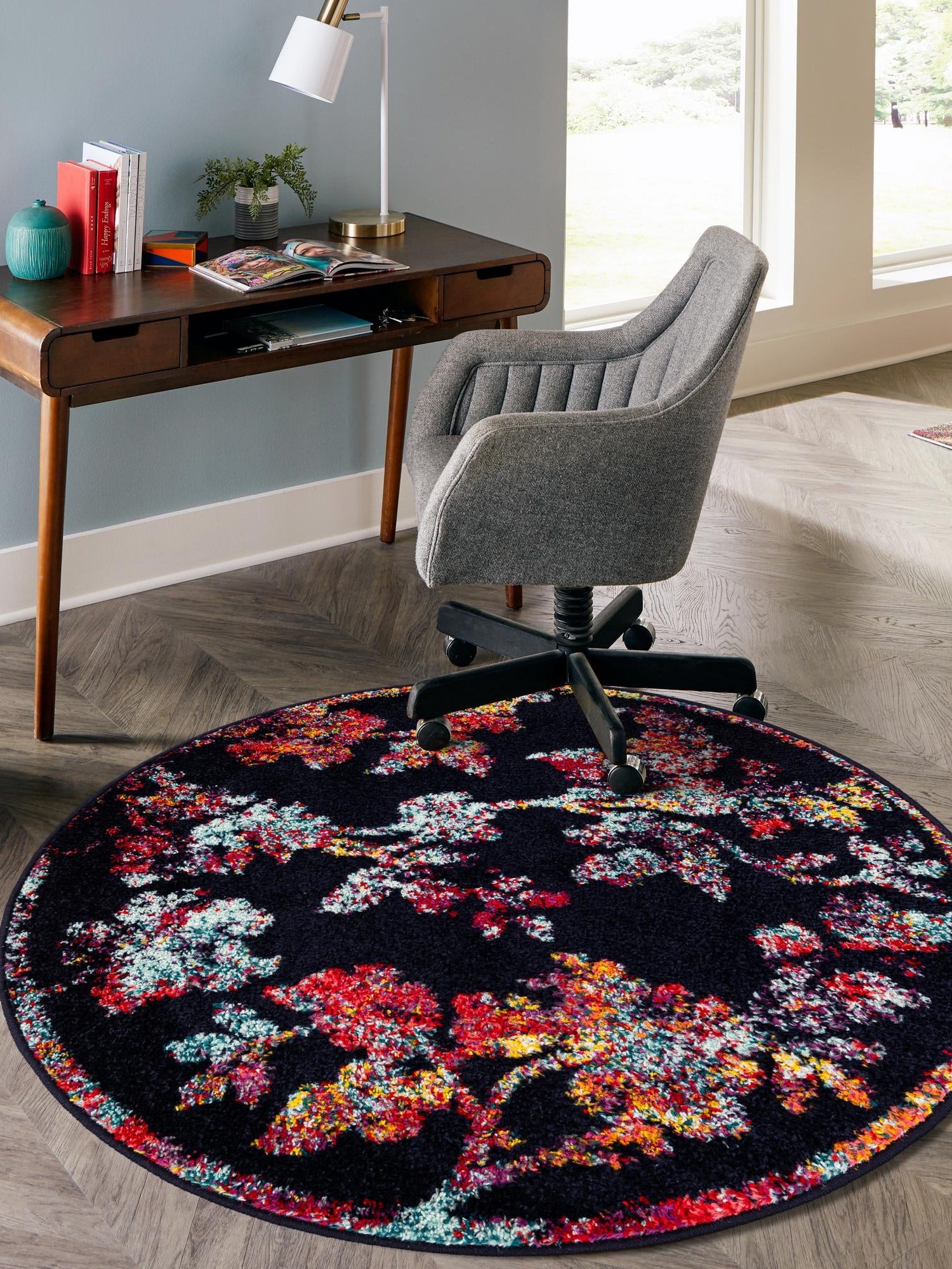 Navy Blue 3' 1 x 3' 1 Penrose Round Area Rug