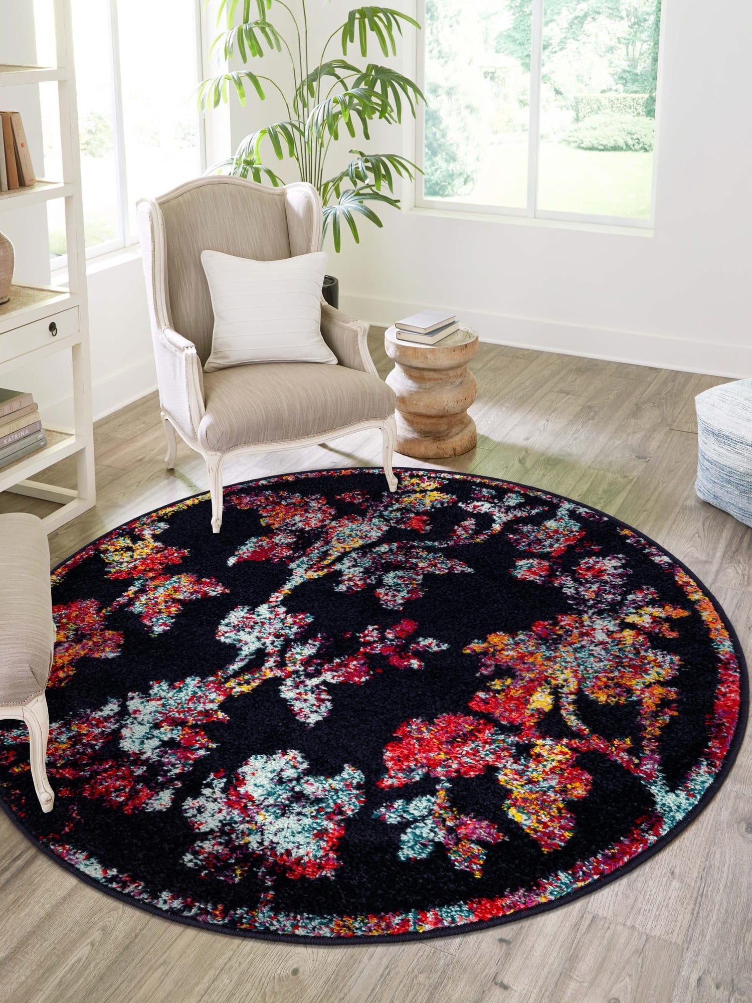 Navy Blue 7' 10 x 7' 10 Penrose Round Area Rug
