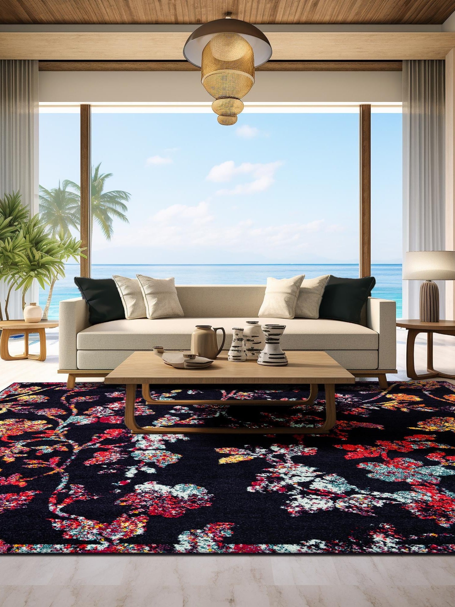 Navy Blue 7' 10 x 7' 10 Penrose Square Area Rug