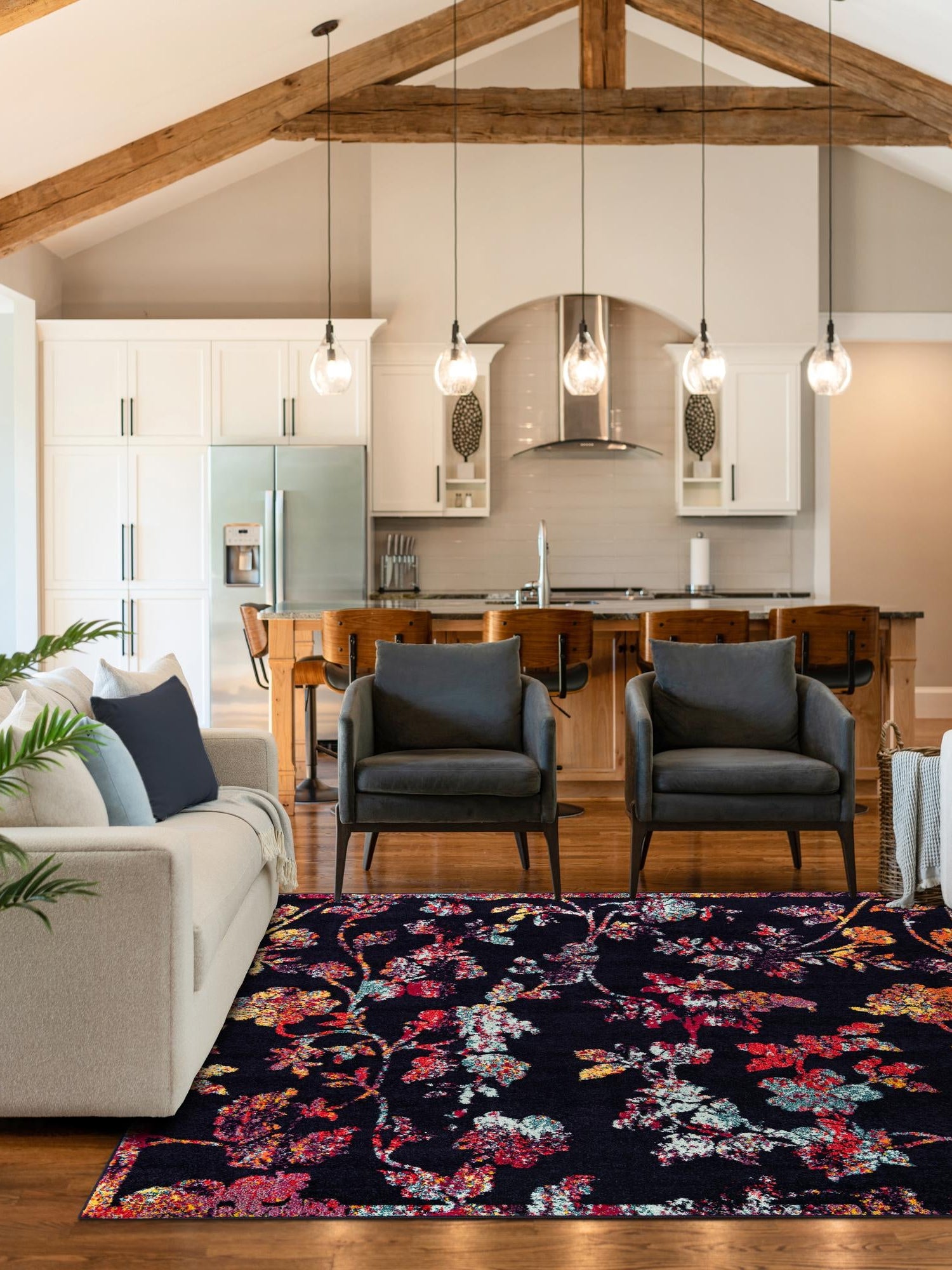 Navy Blue 7' 10 x 7' 10 Penrose Square Area Rug