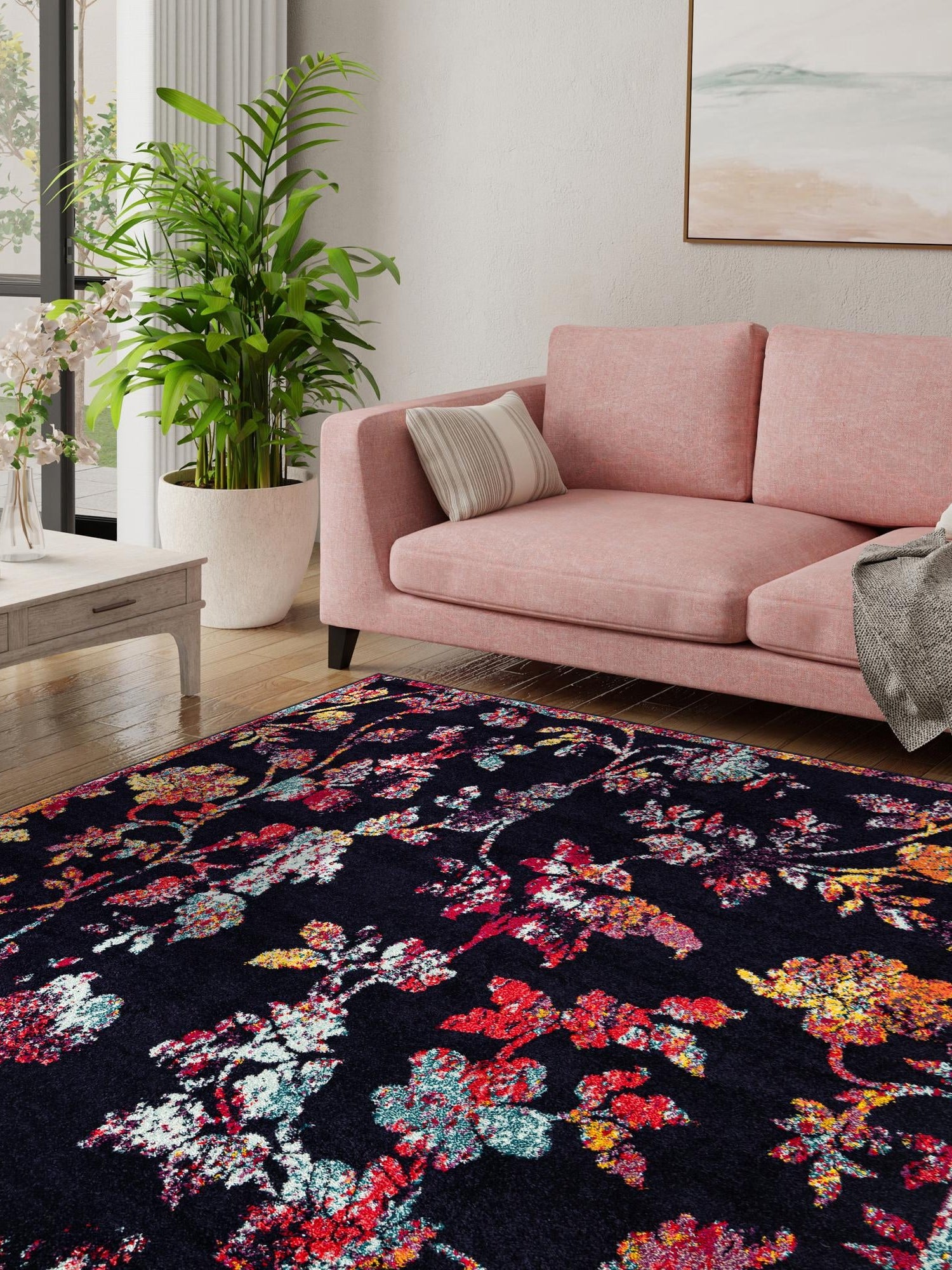 Navy Blue 7' 10 x 7' 10 Penrose Square Area Rug