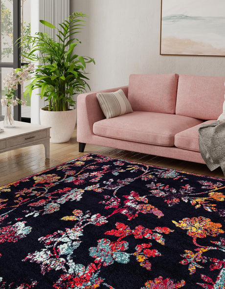 Navy Blue 7' 10 x 7' 10 Penrose Square Area Rug Classic Durable Stain Resistant Easy Clean Carpet for Traditional Indoor Home Decor for Sale at Rug Engine