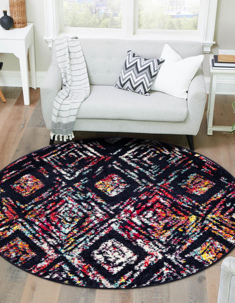 Multicolor 10' x 10' Penrose Round Area Rug Classic Durable Stain Resistant Easy Clean Carpet for Traditional Indoor Home Decor for Sale at Rug Engine