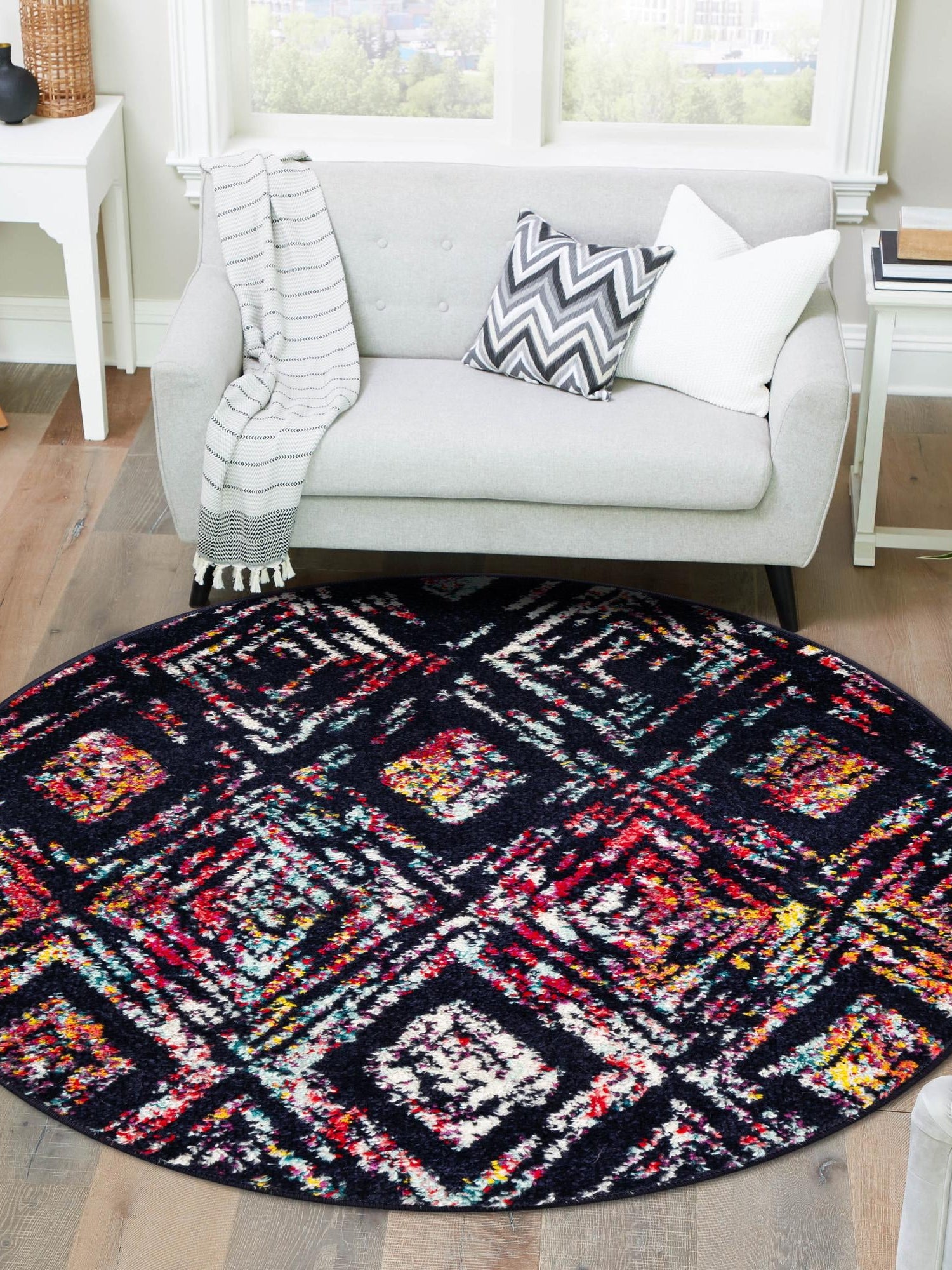 Multicolor 3' 1 x 3' 1 Penrose Round Area Rug