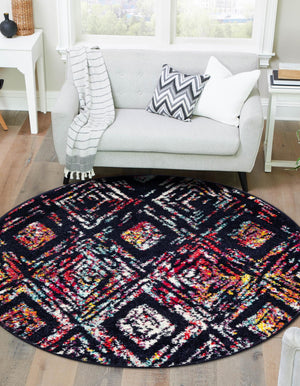 Multicolor 7' 10 x 7' 10 Penrose Round Area Rug