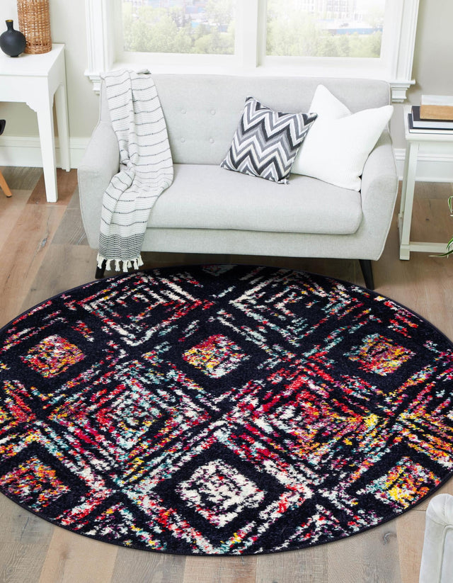 Multicolor 7' 10 x 7' 10 Penrose Round Area Rug