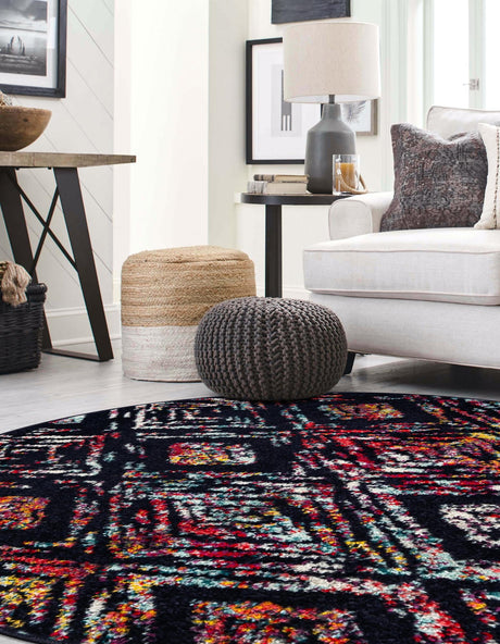 Multicolor 5' 3 x 5' 3 Penrose Round Area Rug Classic Durable Stain Resistant Easy Clean Carpet for Traditional Indoor Home Decor for Sale at Rug Engine