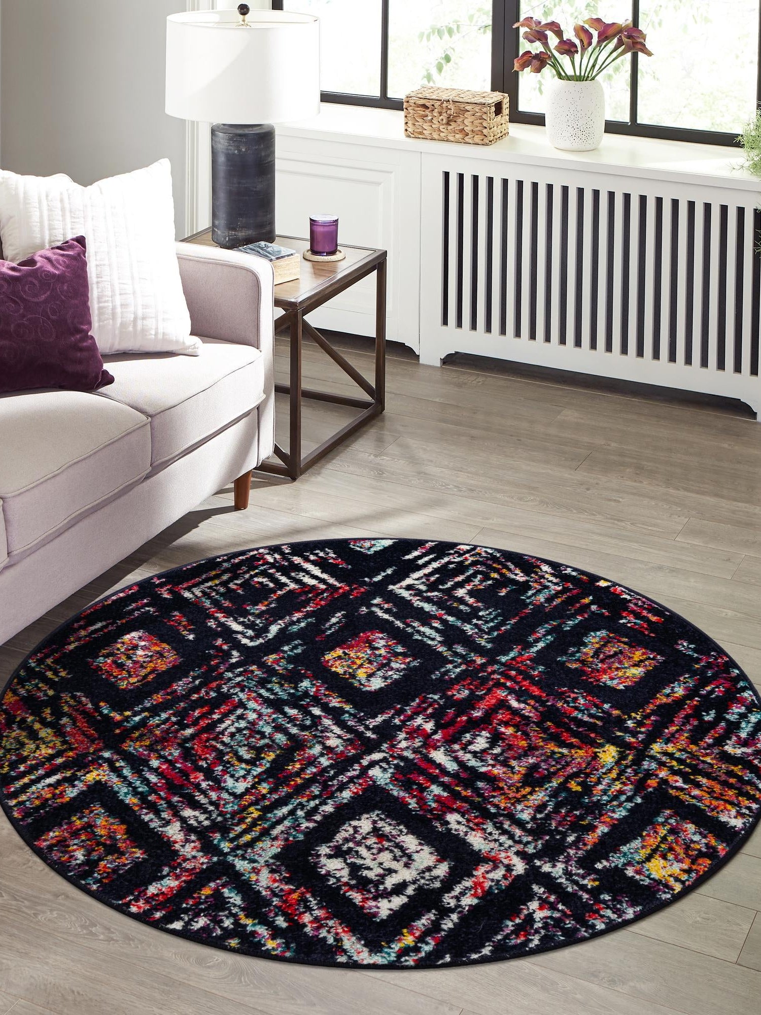 Multicolor 10' x 10' Penrose Round Area Rug