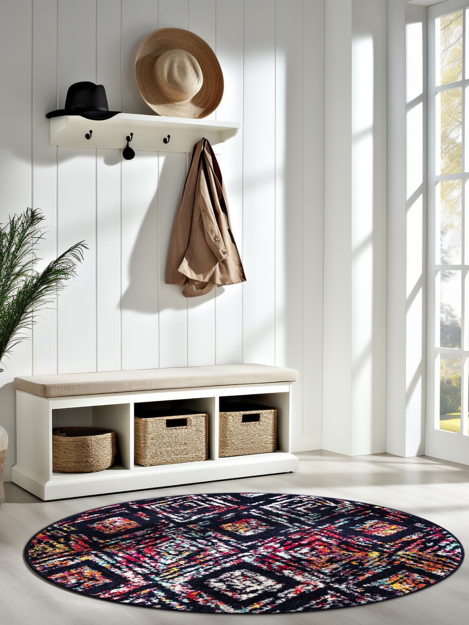 Multicolor 3' 1 x 3' 1 Penrose Round Area Rug