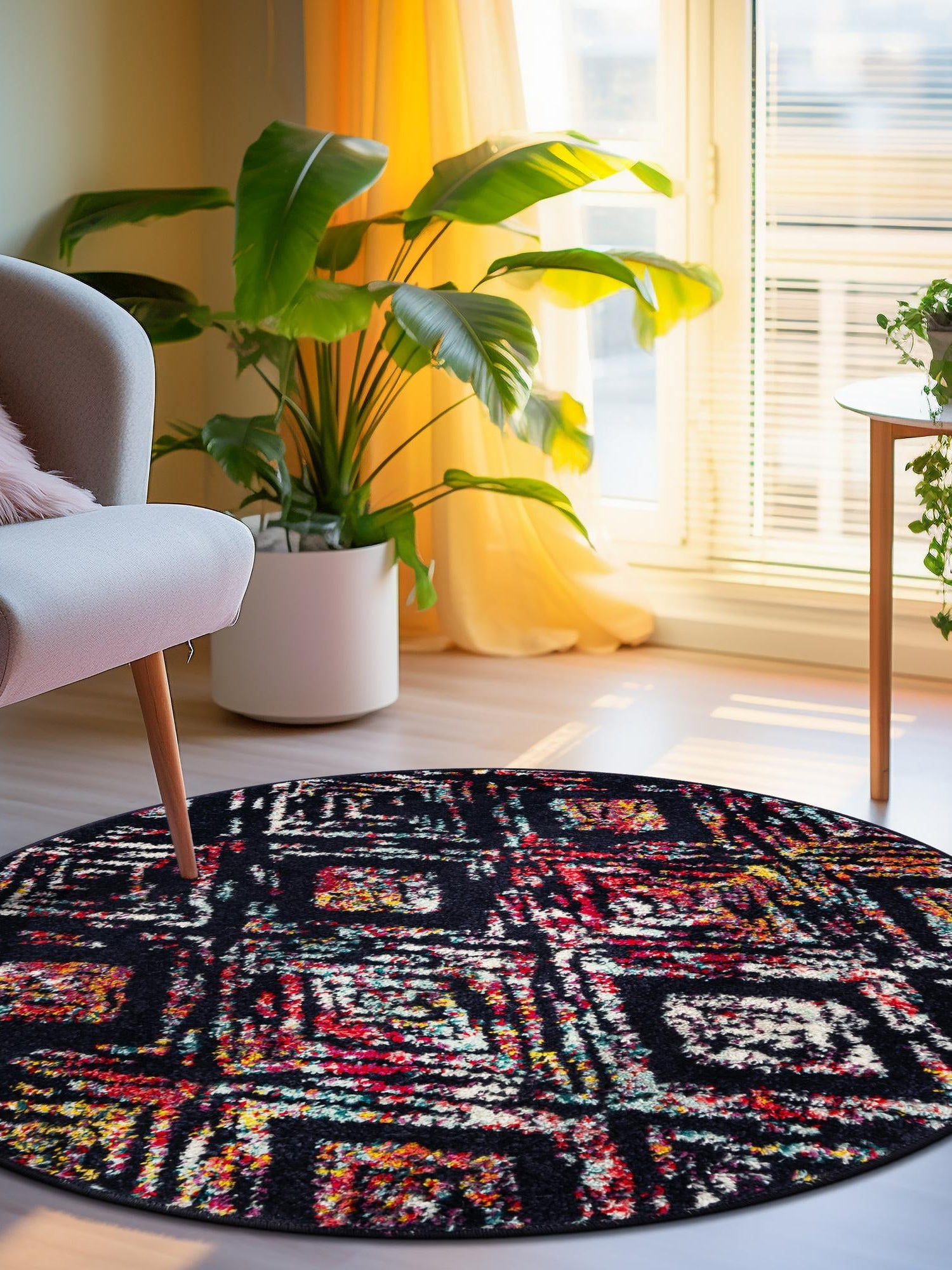 Multicolor 7' 10 x 7' 10 Penrose Round Area Rug