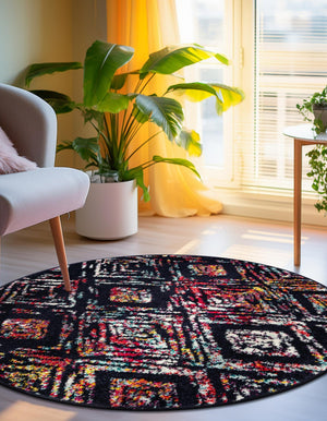 Multicolor 7' 10 x 7' 10 Penrose Round Area Rug