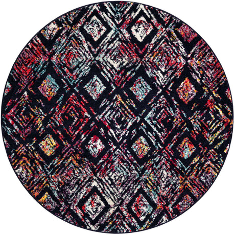 Multicolor 5' 3 x 5' 3 Penrose Round Area Rug