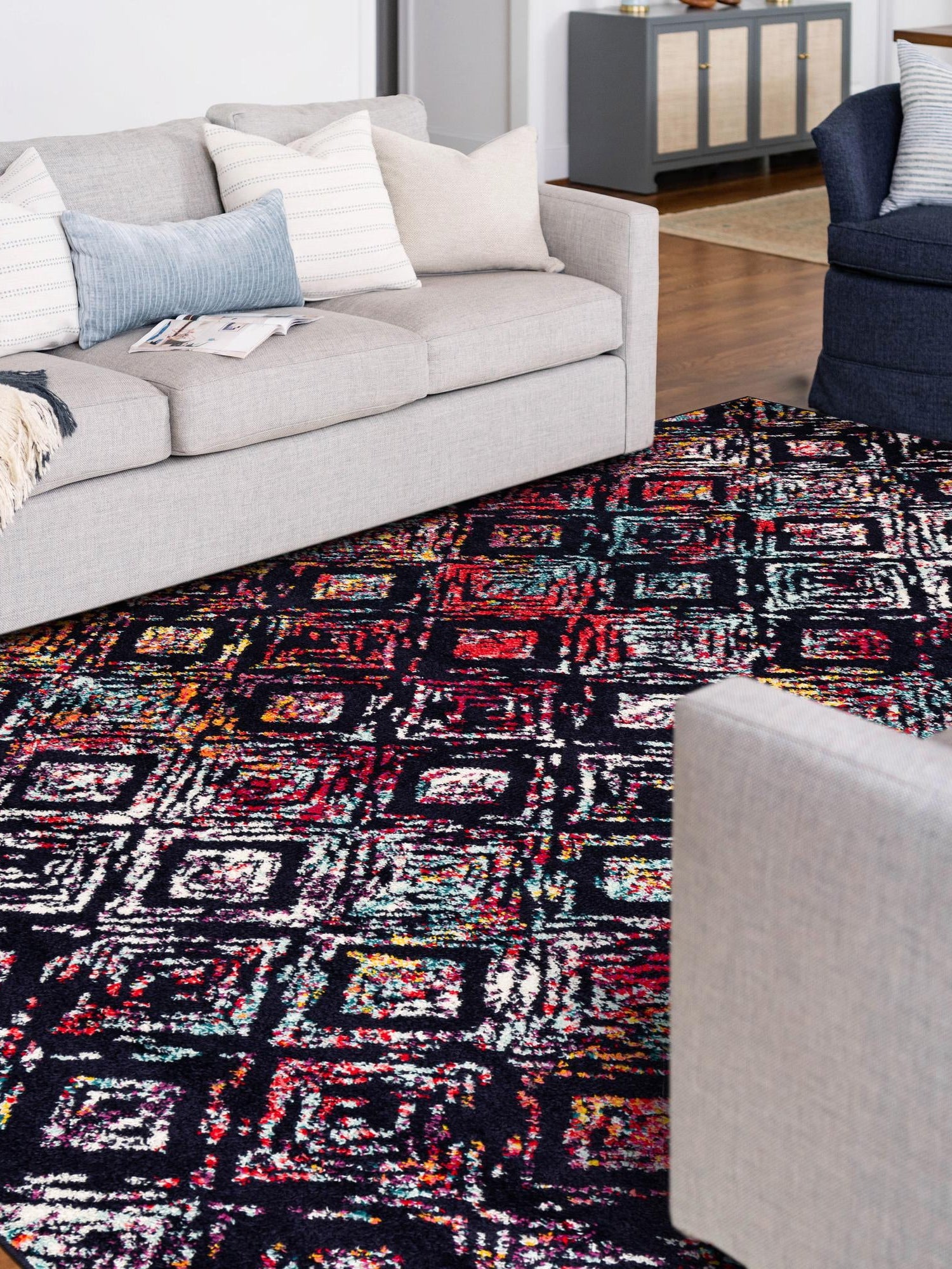 Multicolor 7' 1 x 10' Penrose Rectangle Area Rug