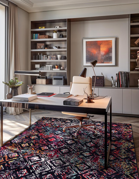 Multicolor 5' 3 x 8' Penrose Rectangle Area Rug Classic Durable Stain Resistant Easy Clean Carpet for Traditional Indoor Home Decor for Sale at Rug Engine