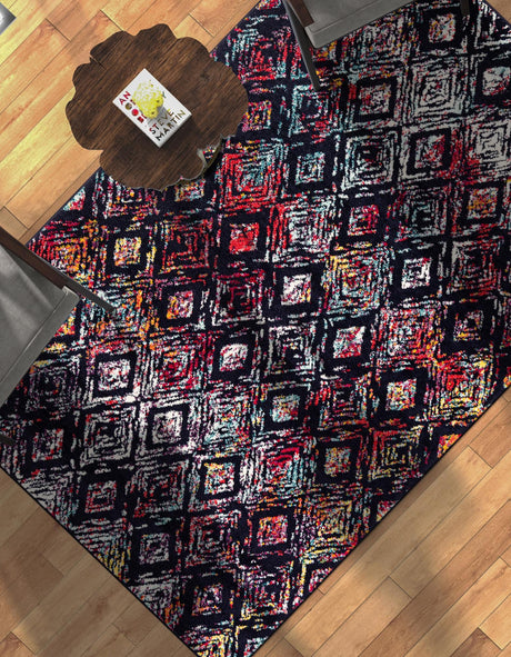 Multicolor 5' 3 x 8' Penrose Rectangle Area Rug Classic Durable Stain Resistant Easy Clean Carpet for Traditional Indoor Home Decor for Sale at Rug Engine