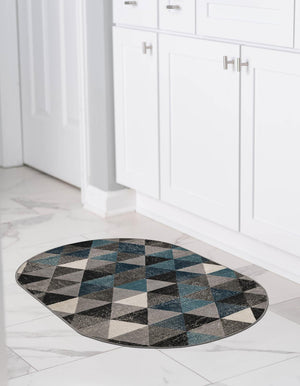 Gray 3' 3 x 5' 3 Valencia Oval Area Rug Modern Abstract Durable Carpet for Living Room, Dining, Office, Bedrooms, Dorm Rooms for Sale at Rug Engine