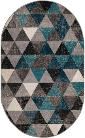 Gray 3' 3 x 5' 3 Valencia Oval Area Rug Modern Abstract Durable Carpet for Living Room, Dining, Office, Bedrooms, Dorm Rooms for Sale at Rug Engine