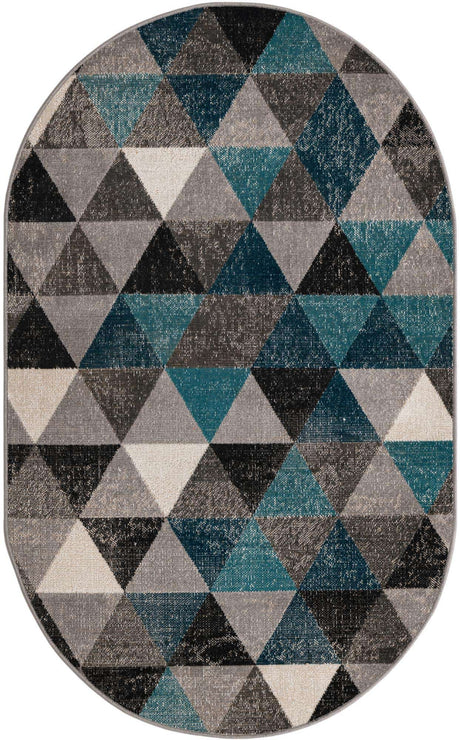 Gray 3' 3 x 5' 3 Valencia Oval Area Rug Modern Abstract Durable Carpet for Living Room, Dining, Office, Bedrooms, Dorm Rooms for Sale at Rug Engine