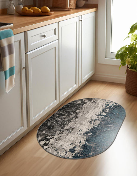Gray 3' 3 x 5' 3 Valencia Oval Area Rug Modern Abstract Durable Carpet for Living Room, Dining, Office, Bedrooms, Dorm Rooms for Sale at Rug Engine