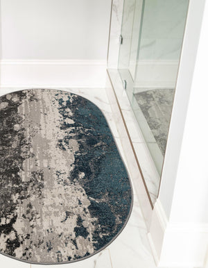 Gray 3' 3 x 5' 3 Valencia Oval Area Rug Modern Abstract Durable Carpet for Living Room, Dining, Office, Bedrooms, Dorm Rooms for Sale at Rug Engine
