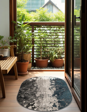 Gray 3' 3 x 5' 3 Valencia Oval Area Rug Modern Abstract Durable Carpet for Living Room, Dining, Office, Bedrooms, Dorm Rooms for Sale at Rug Engine