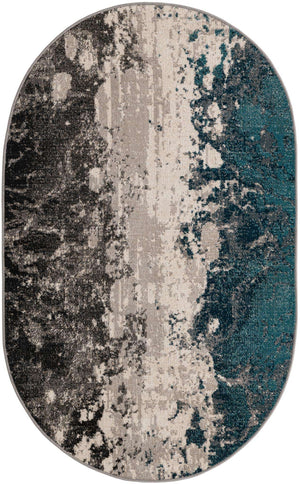 Gray 3' 3 x 5' 3 Valencia Oval Area Rug Modern Abstract Durable Carpet for Living Room, Dining, Office, Bedrooms, Dorm Rooms for Sale at Rug Engine
