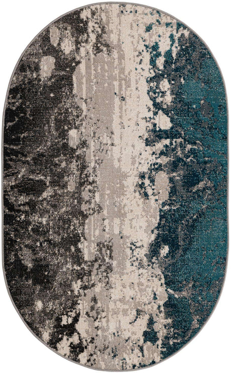 Gray 3' 3 x 5' 3 Valencia Oval Area Rug Modern Abstract Durable Carpet for Living Room, Dining, Office, Bedrooms, Dorm Rooms for Sale at Rug Engine