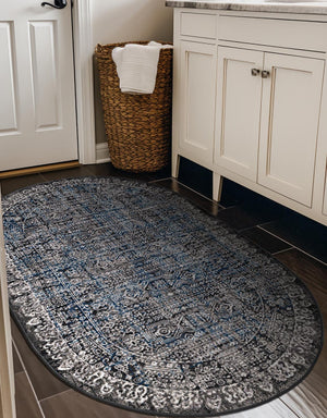 Gray 3' 3 x 5' 3 Aarhus Oval Area Rug 100% Polypropylene With Jute Foundation Living Room Bedroom Carpet for Sale at Rug Engine