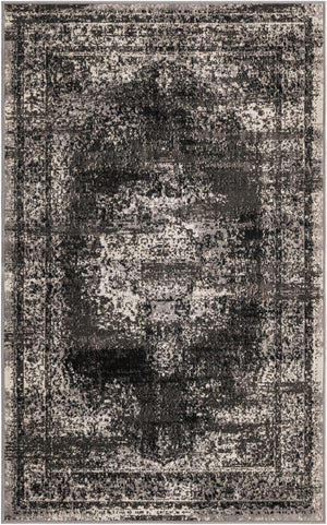 Gray 3' 3 x 5' 3 Lucerne Rectangle Area Rug 100% Polypropylene Traditional Classic Easy Clean Carpet for Kitchens, Living Rooms, Bedroom, Office for Sale at Rug Engine