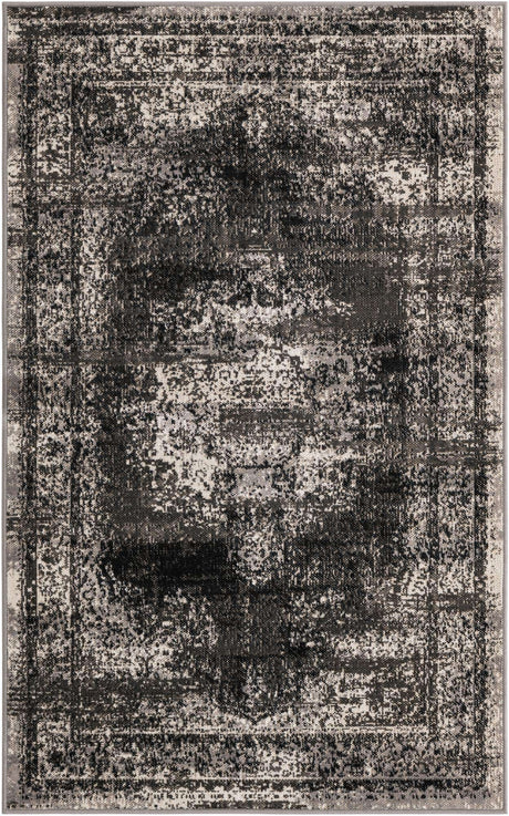 Gray 3' 3 x 5' 3 Lucerne Rectangle Area Rug 100% Polypropylene Traditional Classic Easy Clean Carpet for Kitchens, Living Rooms, Bedroom, Office for Sale at Rug Engine