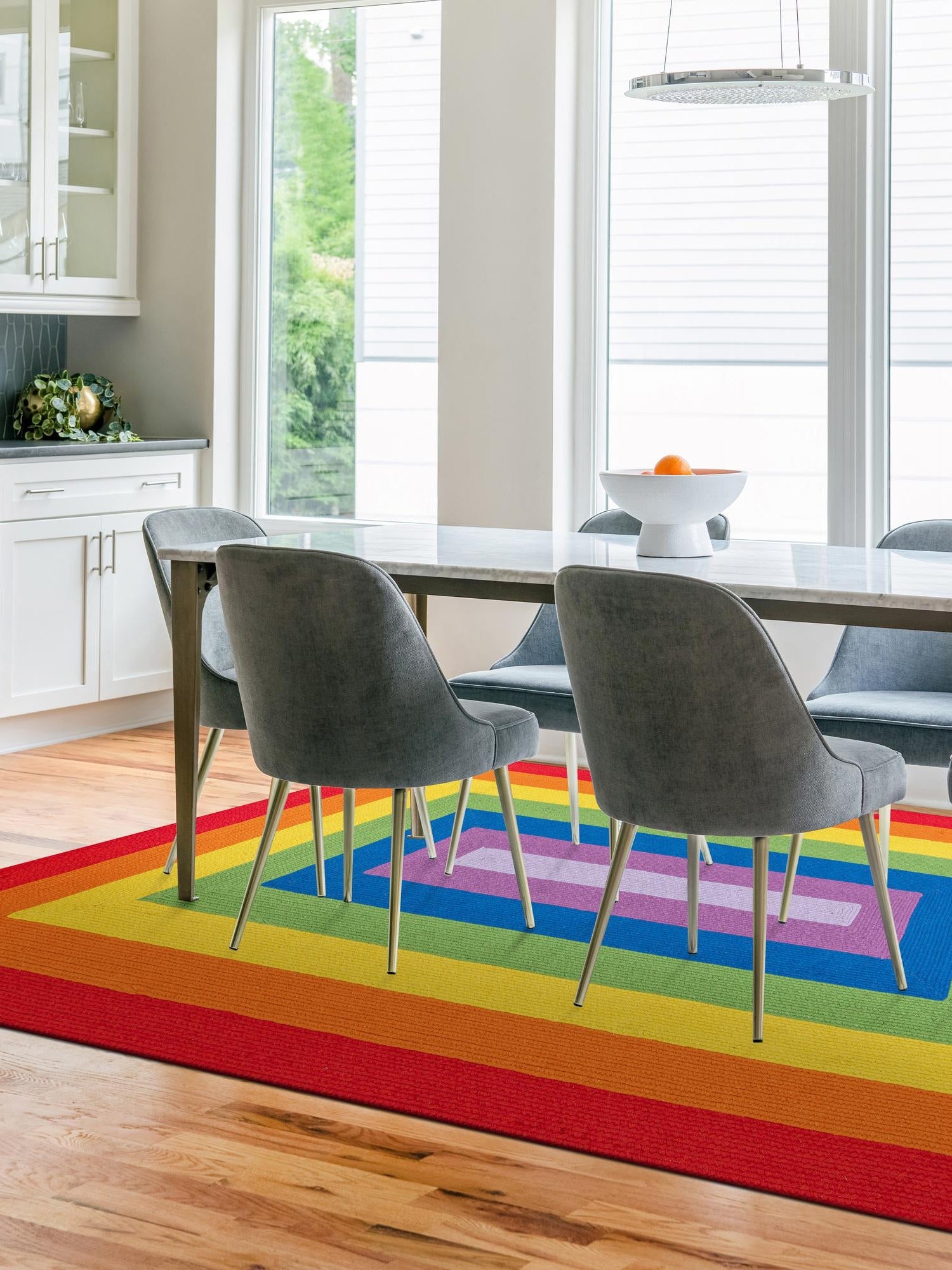 Multicolor 9' x 12' Hand Braided Rainbow Wool Rectangle Area Rug 100% Natural Wool Colorful Vivid Handmade Carpet for Modern Interior Design for Sale at Rug Engine