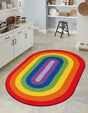 Multicolor 4' 1 x 6' 1 Hand Braided Rainbow Wool Oval Area Rug 100% Natural Wool Colorful Vivid Handmade Carpet for Modern Interior Design for Sale at Rug Engine