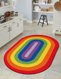 Multicolor 2' x 3' 1 Hand Braided Rainbow Wool Oval Rug