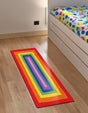 Multicolor 2' x 4' 1 Hand Braided Rainbow Wool Runner Rug