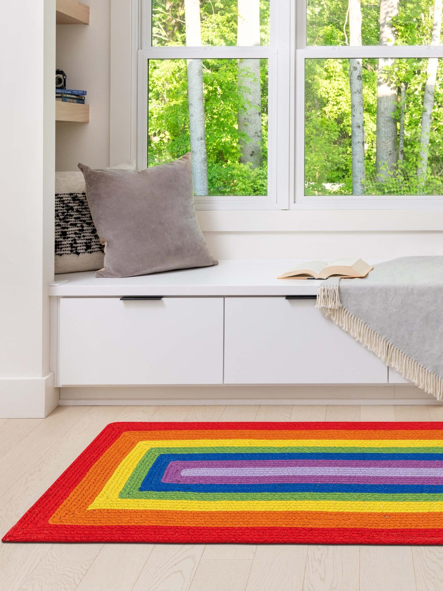 Multicolor 2' x 5' 1 Hand Braided Rainbow Wool Runner Area Rug 100% Natural Wool Colorful Vivid Handmade Carpet for Modern Interior Design for Sale at Rug Engine
