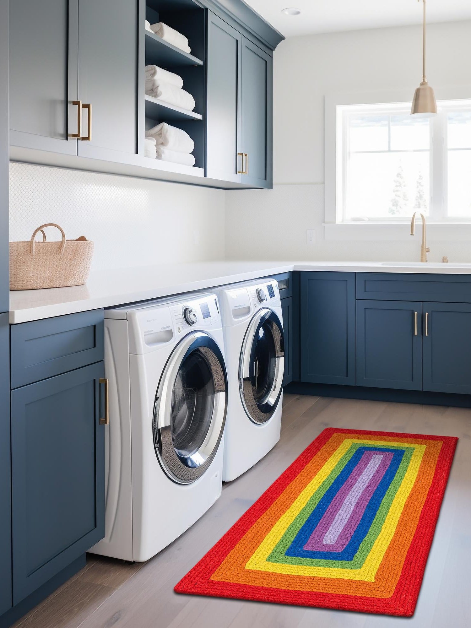 Multicolor 2' x 5' 1 Hand Braided Rainbow Wool Runner Area Rug 100% Natural Wool Colorful Vivid Handmade Carpet for Modern Interior Design for Sale at Rug Engine