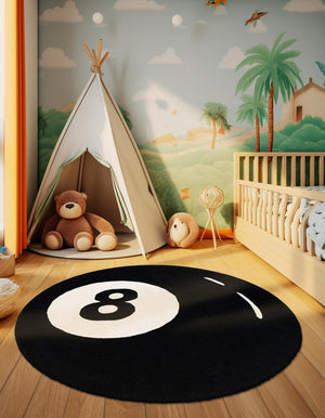 Black and White 6' 1 x 6' 1 Hand Tufted Wool Round Area Rug 100% Natural Wool Unique Modern Handmade Carpet for Living Rooms, Bedrooms for Sale at Rug Engine