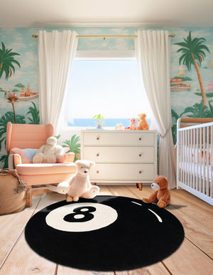 Black and White 4' 1 x 4' 1 Hand Tufted Wool Round Area Rug 100% Natural Wool Unique Modern Handmade Carpet for Living Rooms, Bedrooms for Sale at Rug Engine