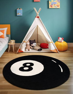 Black and White 3' 1 x 3' 1 Hand Tufted Wool Round Area Rug 100% Natural Wool Unique Modern Handmade Carpet for Living Rooms, Bedrooms for Sale at Rug Engine