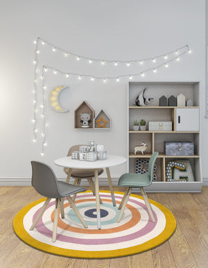 Multicolor 3' 1 x 3' 1 Hand Tufted Wool Round Area Rug 100% Natural Wool Unique Modern Handmade Carpet for Living Rooms, Bedrooms for Sale at Rug Engine