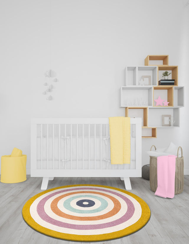 Multicolor 2' x 2' Hand Tufted Wool Round Area Rug 100% Natural Wool Unique Modern Handmade Carpet for Living Rooms, Bedrooms for Sale at Rug Engine
