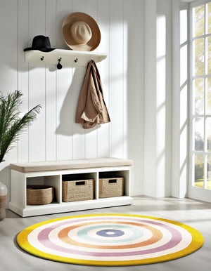 Multicolor 6' 1 x 6' 1 Hand Tufted Wool Round Area Rug 100% Natural Wool Unique Modern Handmade Carpet for Living Rooms, Bedrooms for Sale at Rug Engine